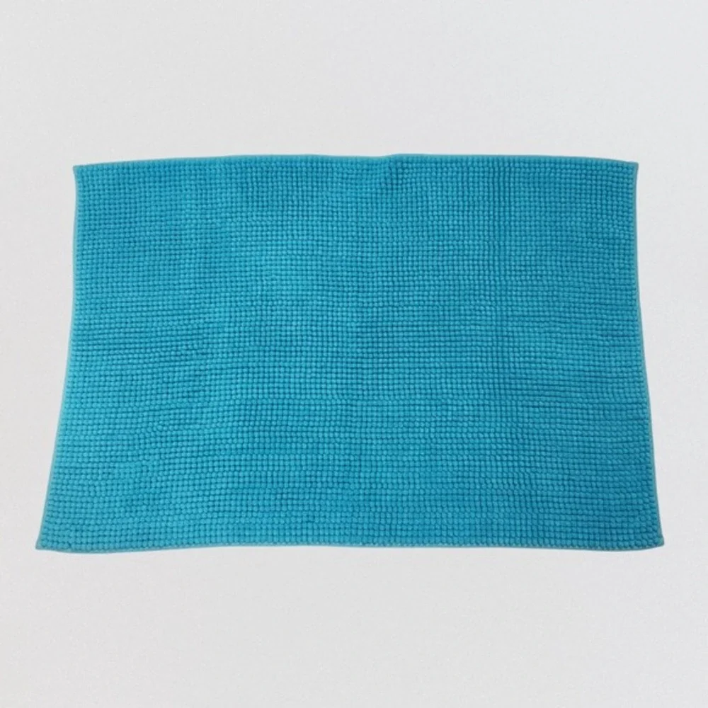 Chenille Bath Mat Rug Set of‎ 2 35x24 Turquoise Texture Spa Soft Plush Absorbent